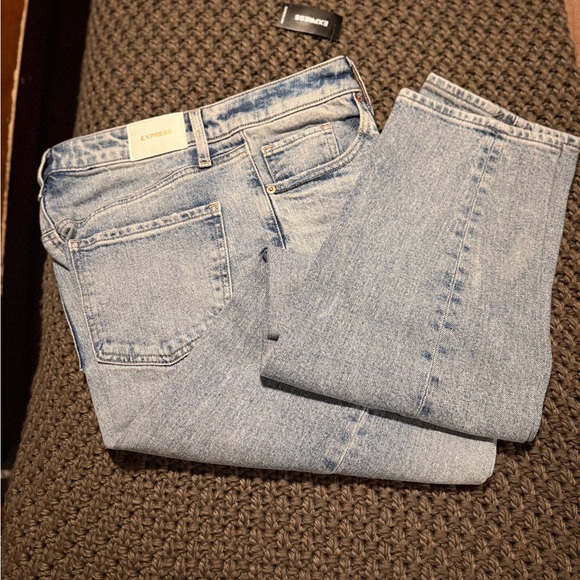 Express Light Blue Relaxed Tapered Jeans - Picture 1 of 7